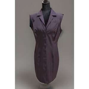 Bebe Vintage Midnight Purple Sleeveless Button Front Dress USA Made Size M